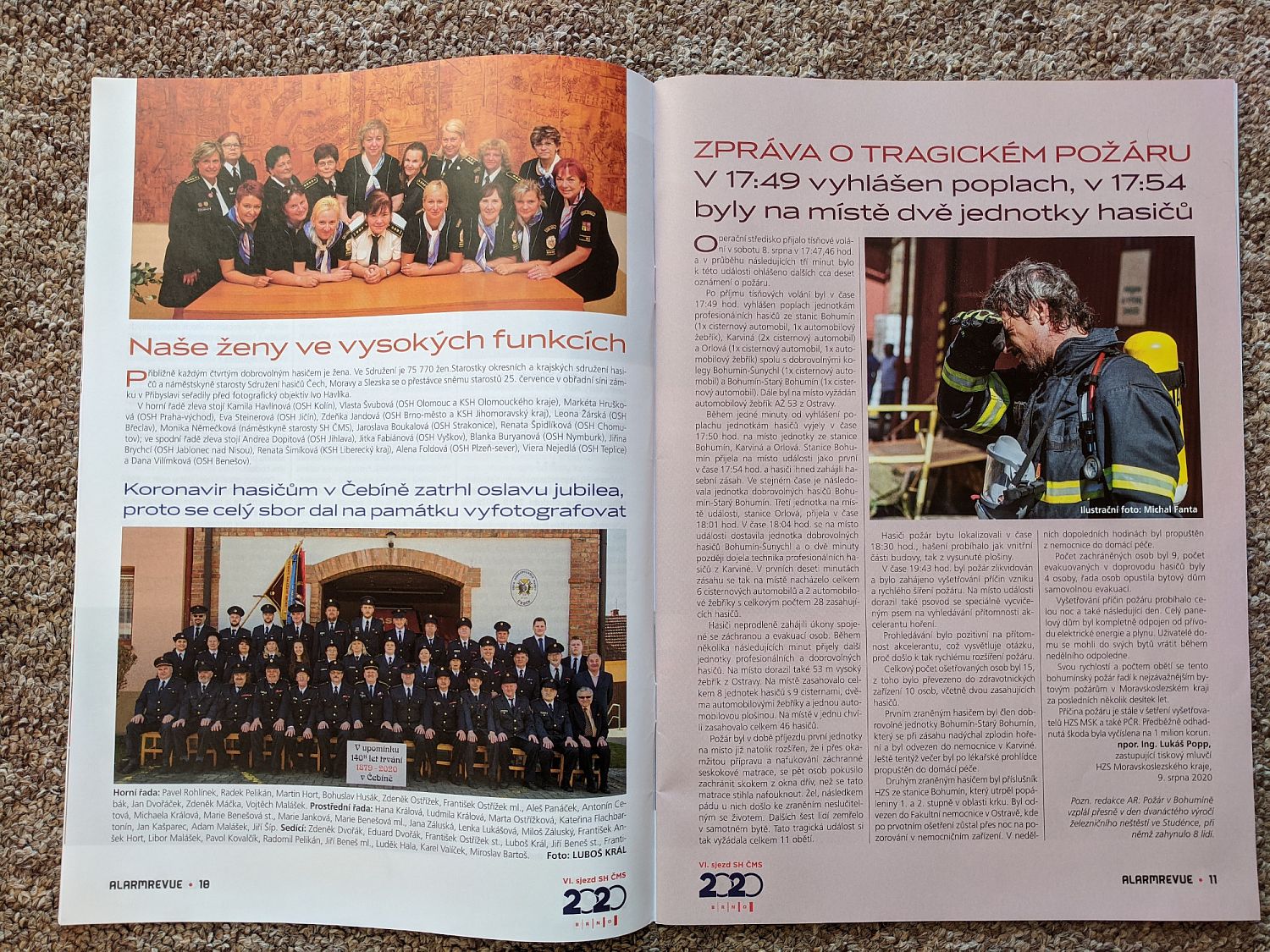 Čebínští hasiči v časopise ALARM REVUE