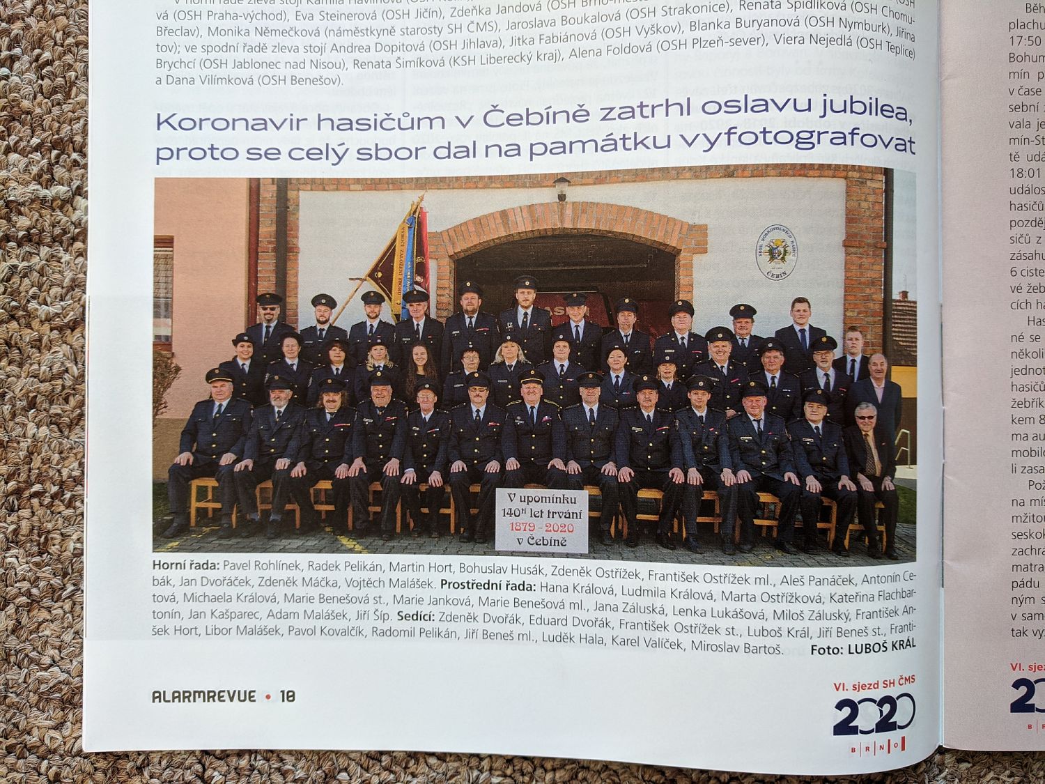 Čebínští hasiči v časopise ALARM REVUE